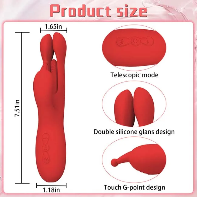 Silicone Rabbit Vibrator G Spot Dildo Stick