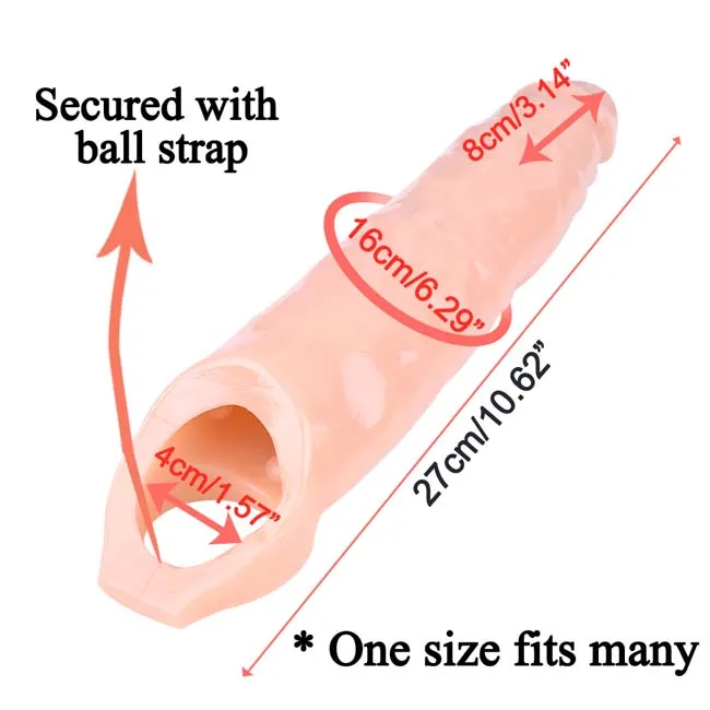 Wearable pi bon reyalis penis ekstansyon djenn pou gason